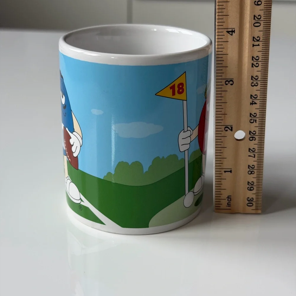 Galerie M&M's Red/Blue Golf Football Colorful Candy Collectible Coffee Mug
